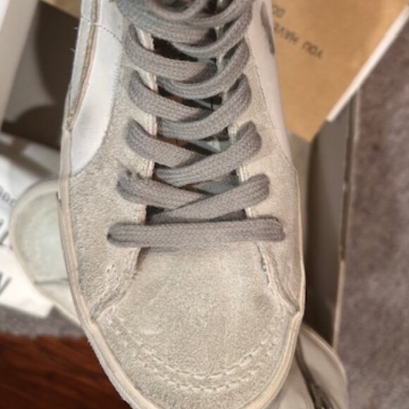 Golden Goose Woman Size 38 Suede Toe and Star Leather White/Ice - Picture 3 of 14
